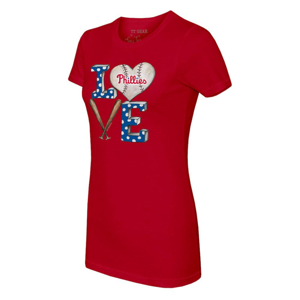 Philadelphia Phillies Tiny Turnip Women's Baseball Love T-Shirt Red