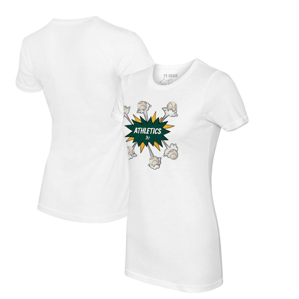 Athletics Tiny Turnip Women's Baseball Pow T-Shirt White