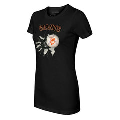 San Francisco Giants Tiny Turnip Women's Baseball Tear T-Shirt Black
