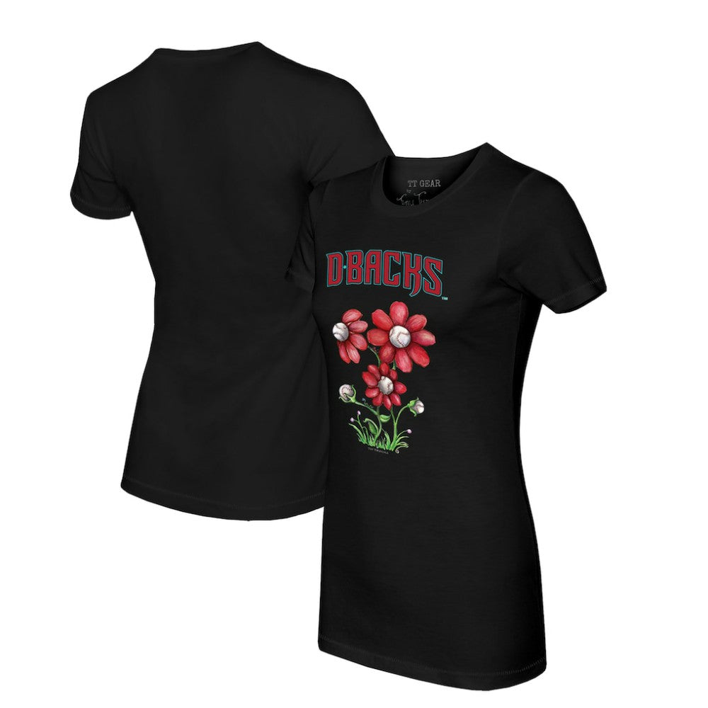 Arizona Diamondbacks Tiny Turnip Women's Blooming Baseballs T-Shirt Black
