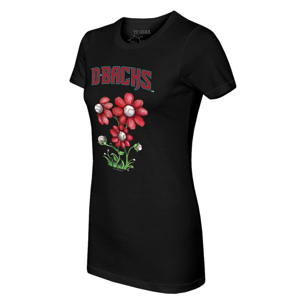 Arizona Diamondbacks Tiny Turnip Women's Blooming Baseballs T-Shirt Black