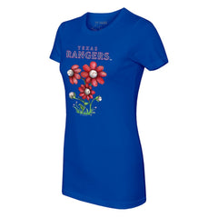 Texas Rangers Tiny Turnip Women's Blooming Baseballs T-Shirt Royal