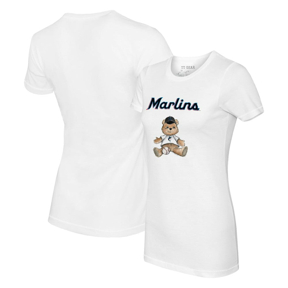 Miami Marlins Tiny Turnip Women's Teddy Boy T-Shirt White