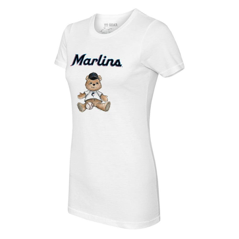 Miami Marlins Tiny Turnip Women's Teddy Boy T-Shirt White