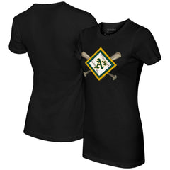Athletics Tiny Turnip Women's Diamond Cross Bats T-Shirt Black