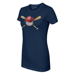 Washington Nationals Tiny Turnip Women's Hat Crossbats T-Shirt Navy