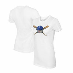 Kansas City Royals Tiny Turnip Women's Hat Crossbats T-Shirt White