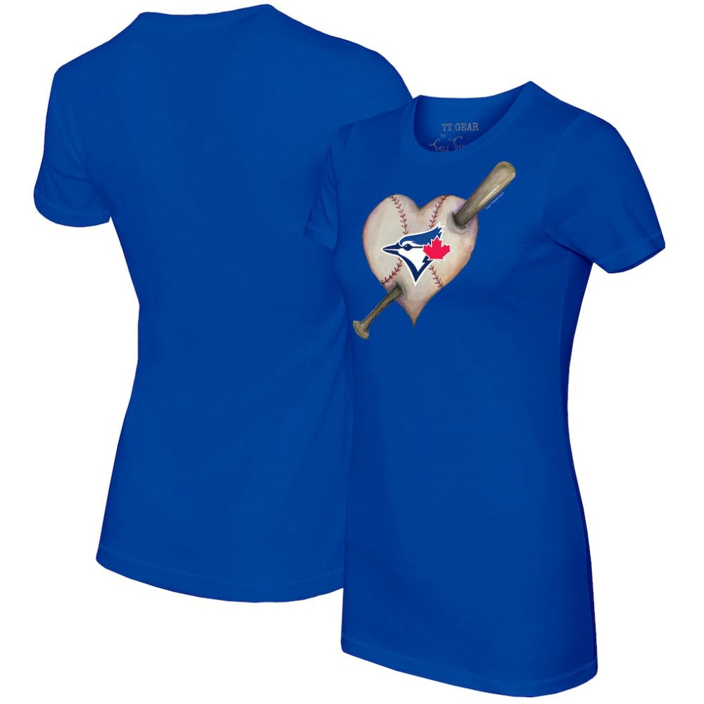 Toronto Blue Jays Tiny Turnip Women's Heart Bat T-Shirt Royal
