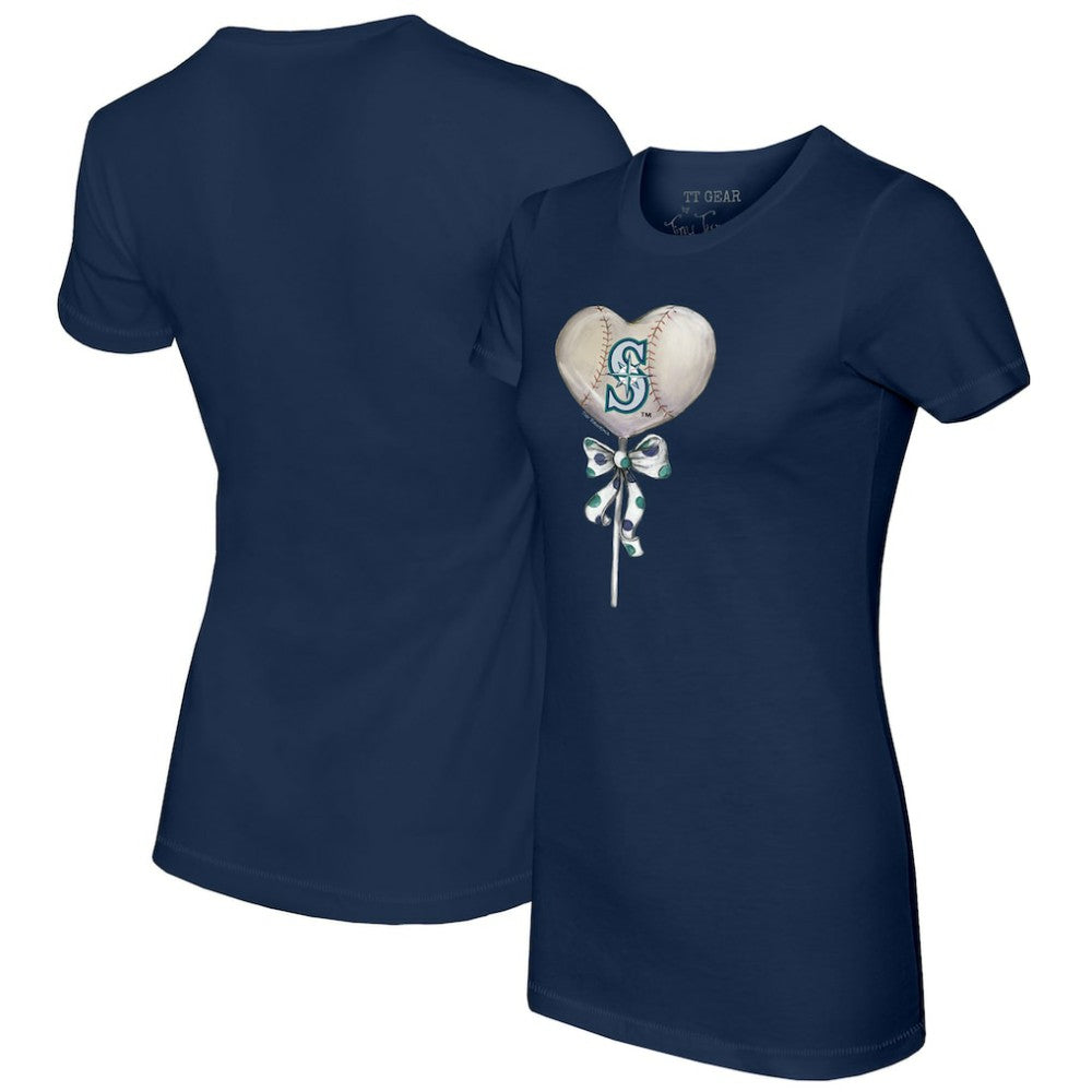 Seattle Mariners Tiny Turnip Women's Heart Lolly T-Shirt Navy