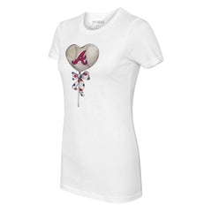 Atlanta Braves Tiny Turnip Women's Heart Lolly T-Shirt White
