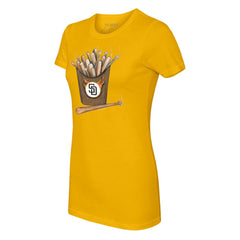 San Diego Padres Tiny Turnip Women's Hot Bats T-Shirt Gold