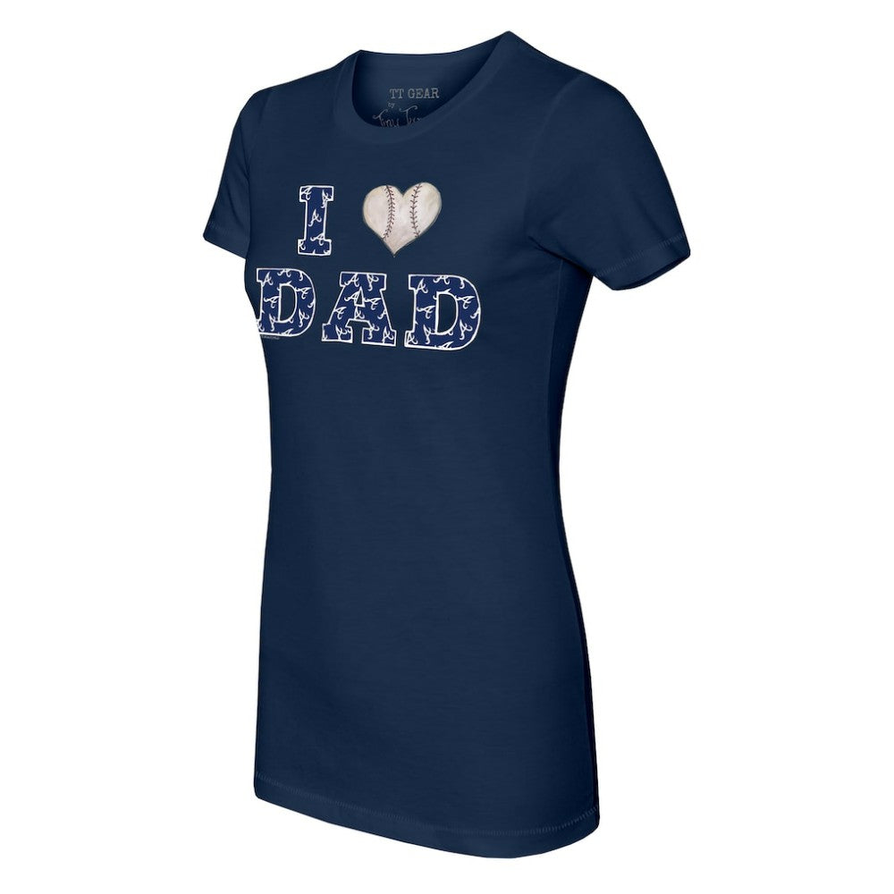 Atlanta Braves Tiny Turnip Women's I Love Dad T-Shirt Navy