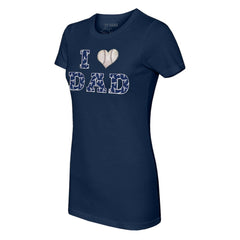 Atlanta Braves Tiny Turnip Women's I Love Dad T-Shirt Navy