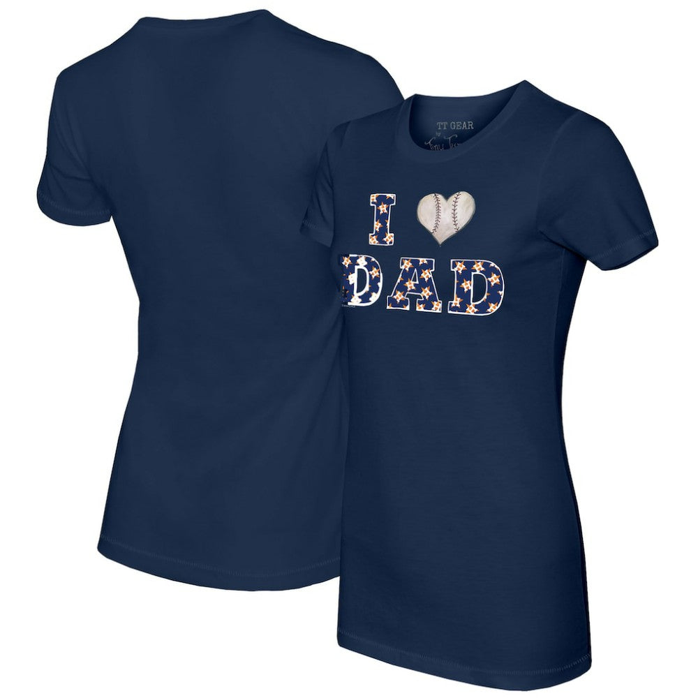 Houston Astros Tiny Turnip Women's I Love Dad T-Shirt Navy
