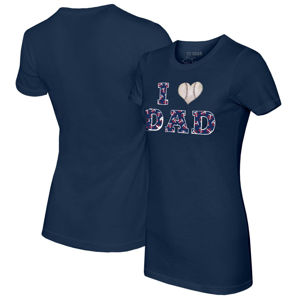 Minnesota Twins Tiny Turnip Women's I Love Dad T-Shirt Navy