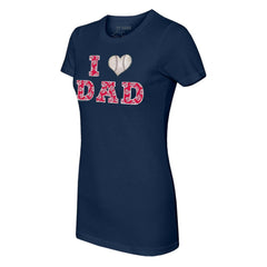 Washington Nationals Tiny Turnip Women's I Love Dad T-Shirt Navy