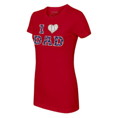 Boston Red Sox Tiny Turnip Women's I Love Dad T-Shirt Red