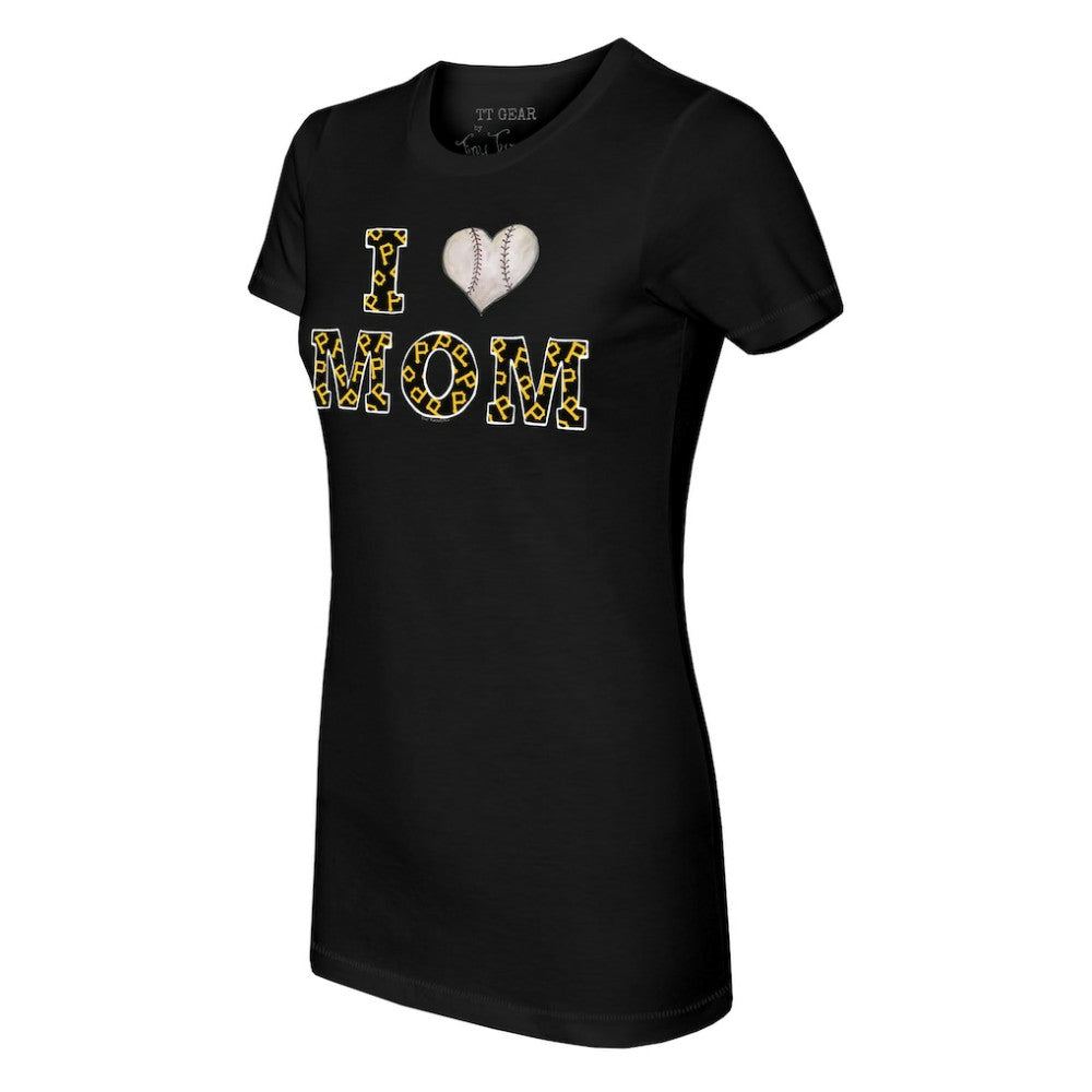 Pittsburgh Pirates Tiny Turnip Women's I Love Mom T-Shirt Black