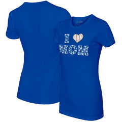 Los Angeles Dodgers Tiny Turnip Women's I Love Mom T-Shirt Royal
