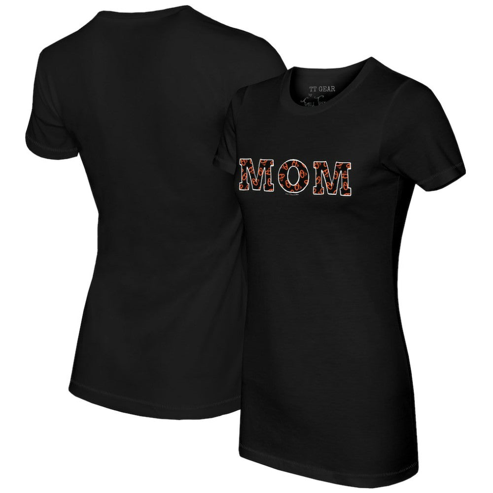 Baltimore Orioles Tiny Turnip Women's Logo Mom T-Shirt Black