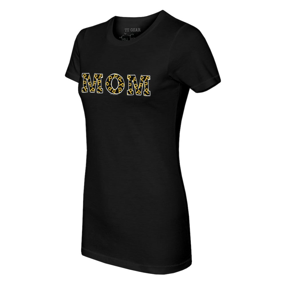Pittsburgh Pirates Tiny Turnip Women's Logo Mom T-Shirt Black