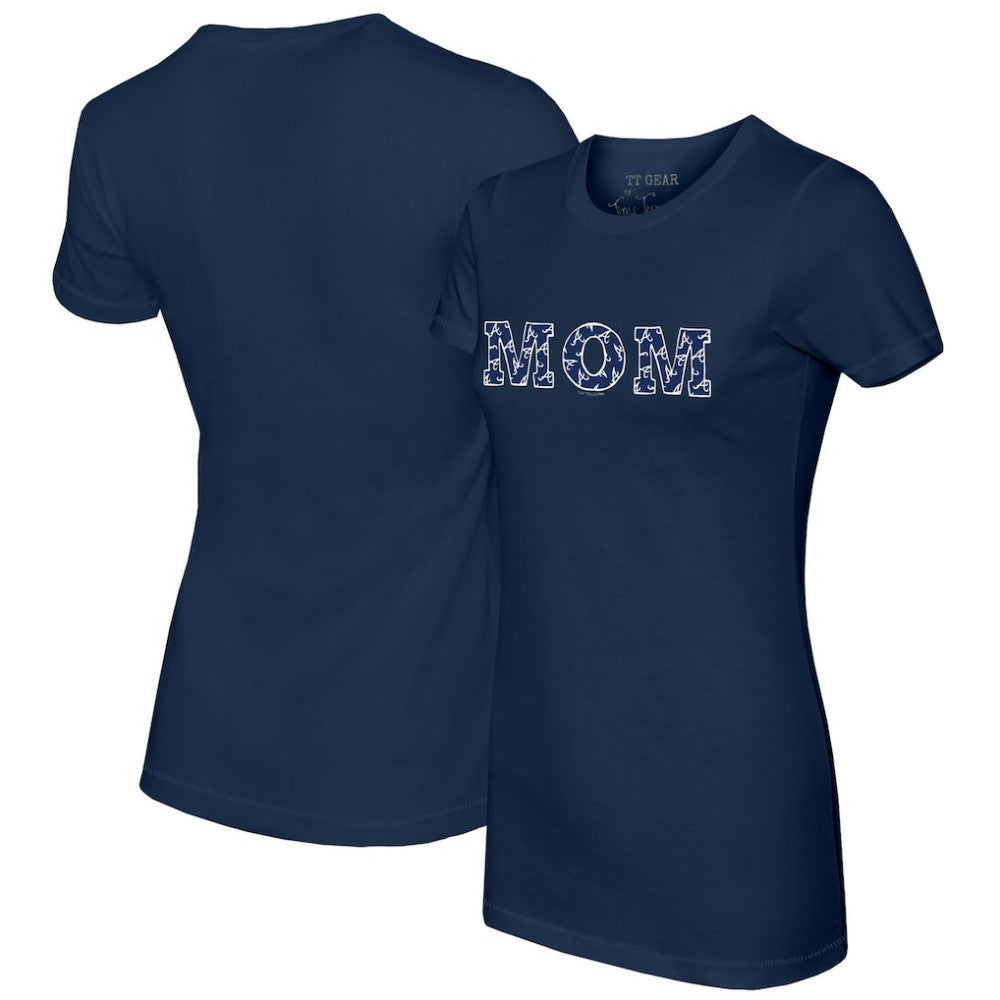 Atlanta Braves Tiny Turnip Women's Logo Mom T-Shirt Navy