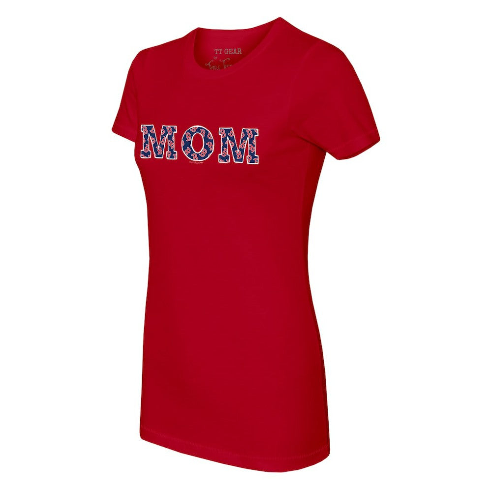 Boston Red Sox Tiny Turnip Women's Logo Mom T-Shirt Red
