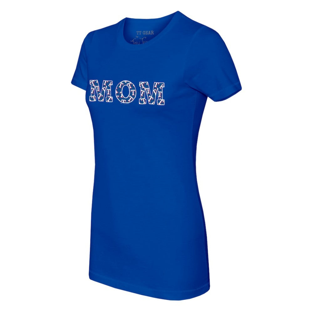 Texas Rangers Tiny Turnip Women's Logo Mom T-Shirt Royal