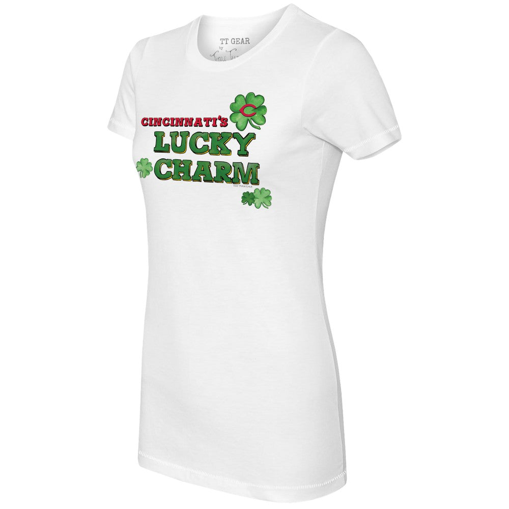 Cincinnati Reds Tiny Turnip Women's Lucky Charm T-Shirt White