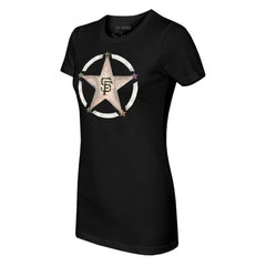San Francisco Giants Tiny Turnip Women's Military Star T-Shirt Black