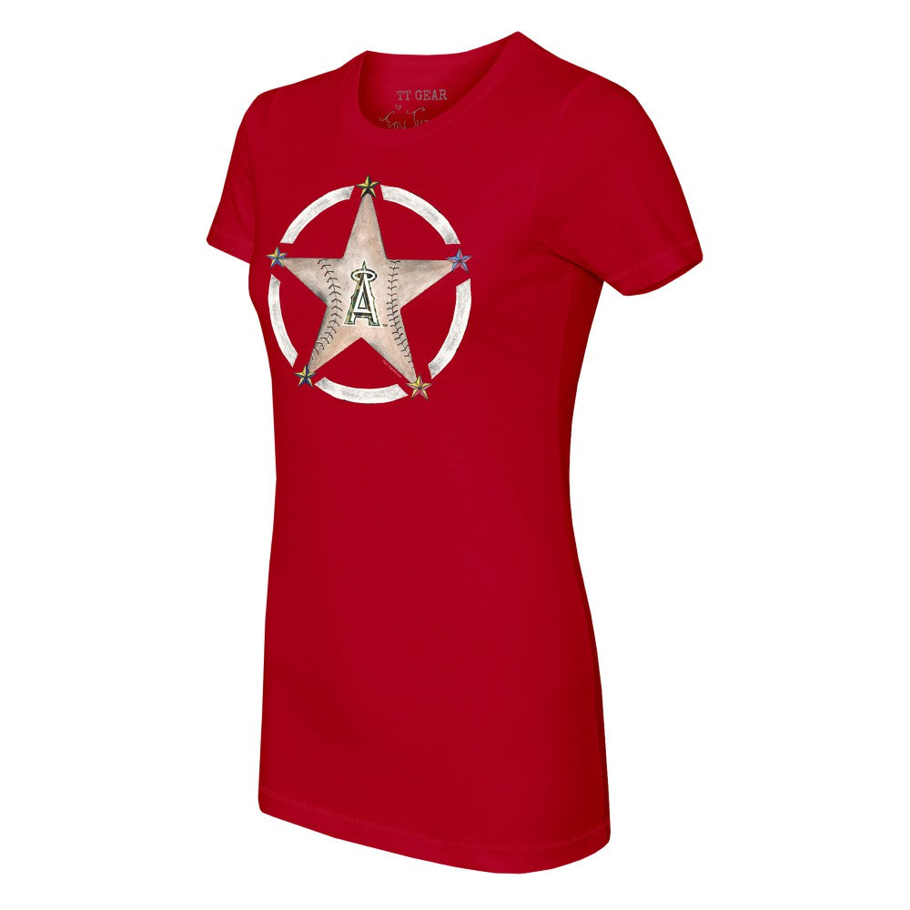 Los Angeles Angels Tiny Turnip Women's Military Star T-Shirt Red