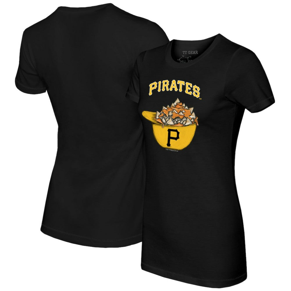 Pittsburgh Pirates Tiny Turnip Women's Nacho Helmet T-Shirt Black
