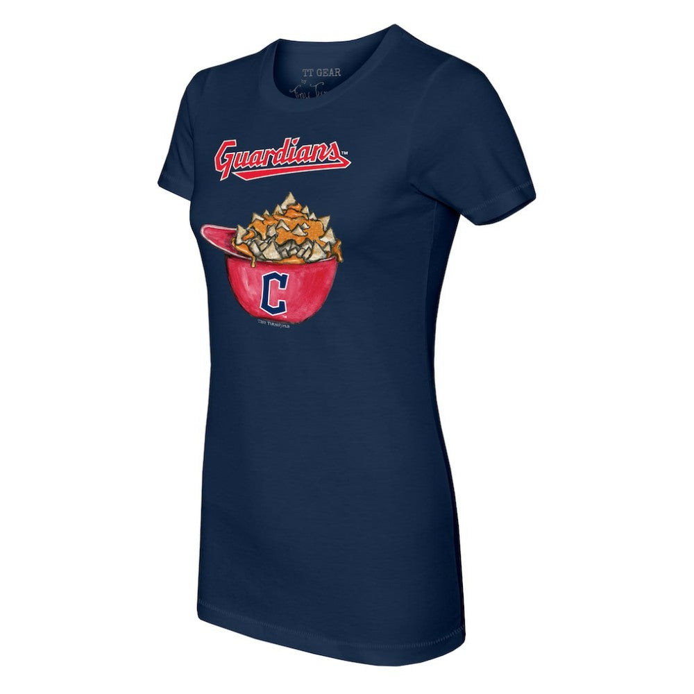 Cleveland Guardians Tiny Turnip Women's Nacho Helmet T-Shirt Navy