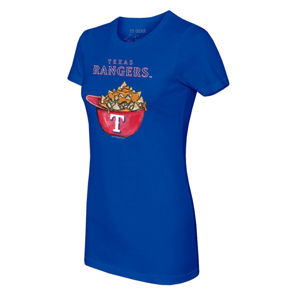 Texas Rangers Tiny Turnip Women's Nacho Helmet T-Shirt Royal