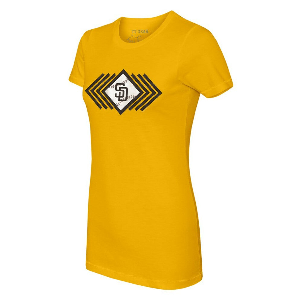 San Diego Padres Tiny Turnip Women's Prism Arrows T-Shirt Gold