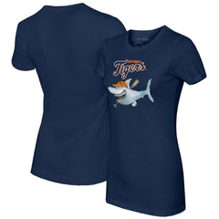 Detroit Tigers Tiny Turnip Women's Shark T-Shirt Navy