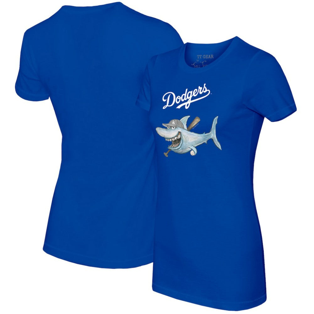 Los Angeles Dodgers Tiny Turnip Women's Shark T-Shirt Royal