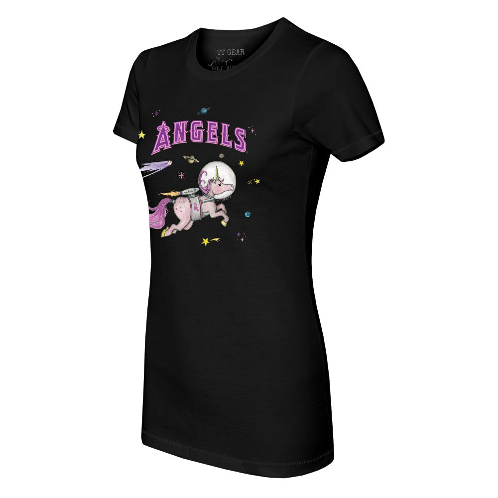 Los Angeles Angels Tiny Turnip Women's Space Unicorn T-Shirt Black