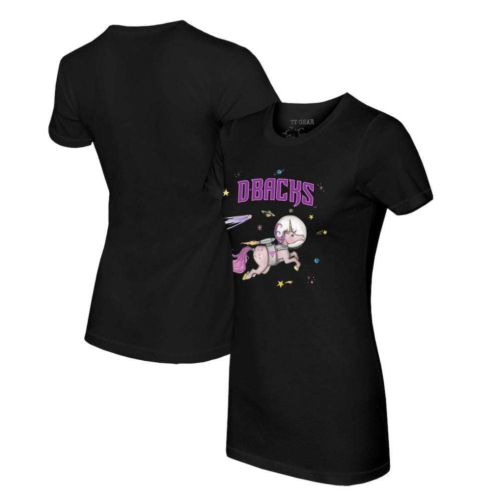 Arizona Diamondbacks Tiny Turnip Women's Space Unicorn T-Shirt Black