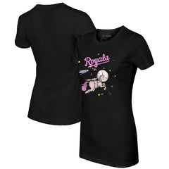 Kansas City Royals Tiny Turnip Women's Space Unicorn T-Shirt Black