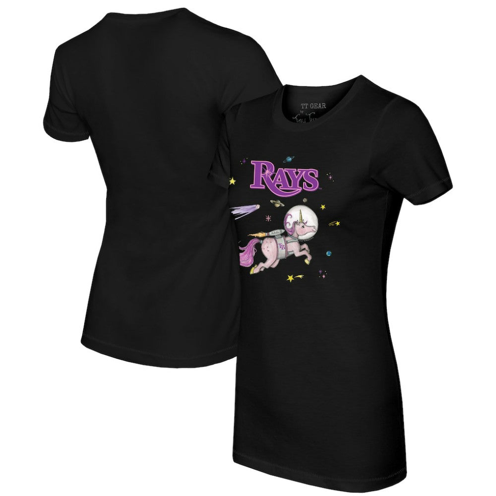 Tampa Bay Rays Tiny Turnip Women's Space Unicorn T-Shirt Black