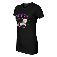 Toronto Blue Jays Tiny Turnip Women's Space Unicorn T-Shirt Black