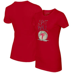 Philadelphia Phillies Tiny Turnip Women's Spit Ball T-Shirt Red