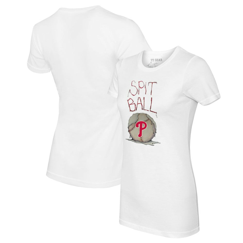 Philadelphia Phillies Tiny Turnip Women's Spit Ball T-Shirt White