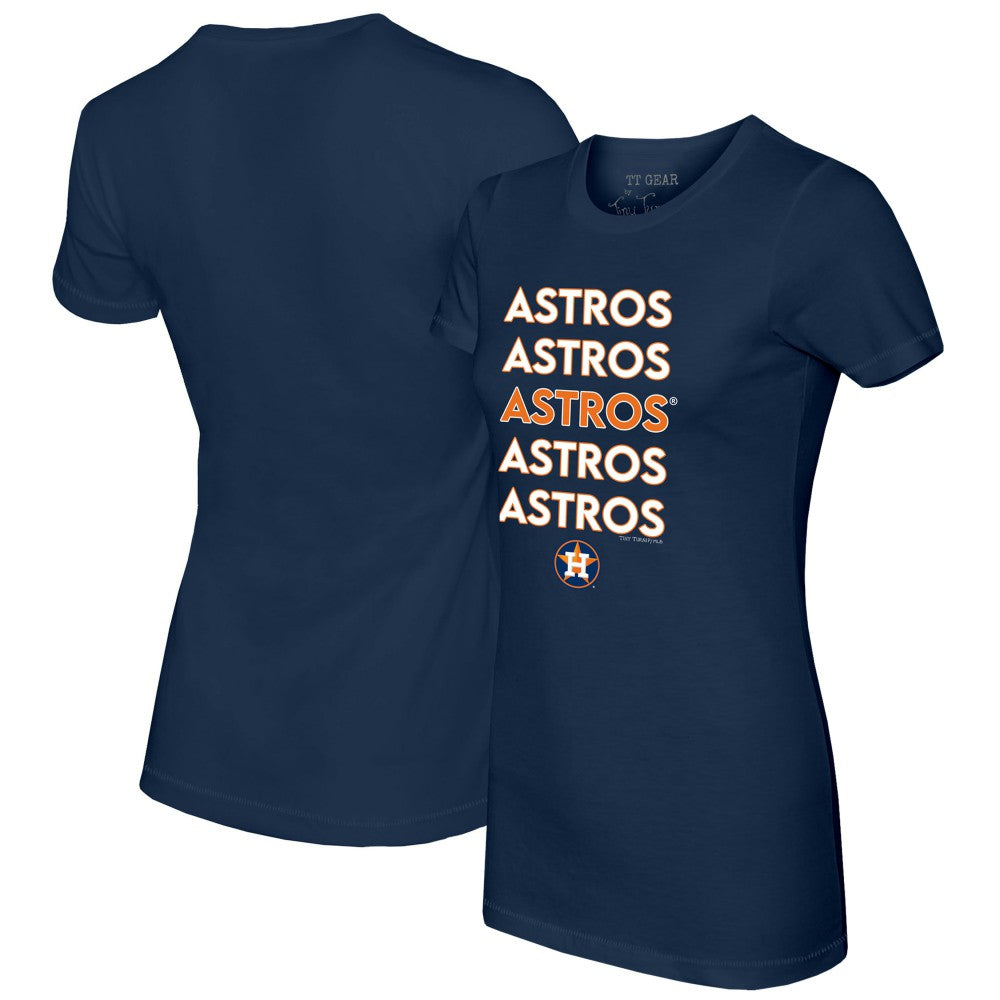 Houston Astros Tiny Turnip Women's Stacked T-Shirt Navy