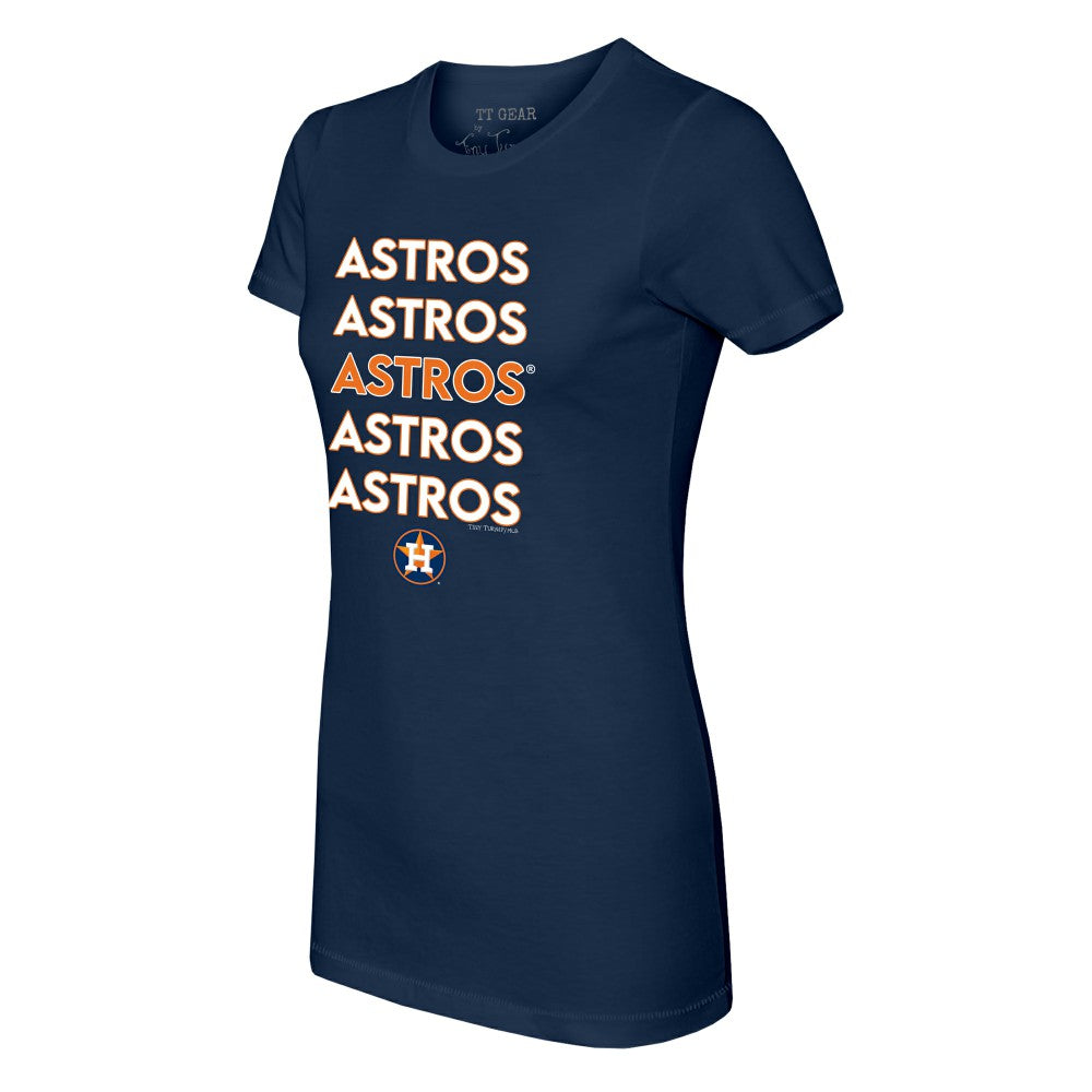 Houston Astros Tiny Turnip Women's Stacked T-Shirt Navy