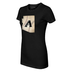 Arizona Diamondbacks Tiny Turnip Women's State Outline T-Shirt Black