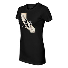 Athletics Tiny Turnip Women's State Outline T-Shirt Black