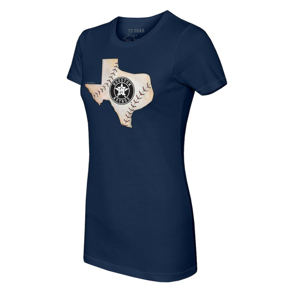 Houston Astros Tiny Turnip Women's State Outline T-Shirt Navy