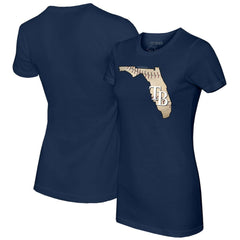 Tampa Bay Rays Tiny Turnip Women's State Outline T-Shirt Navy